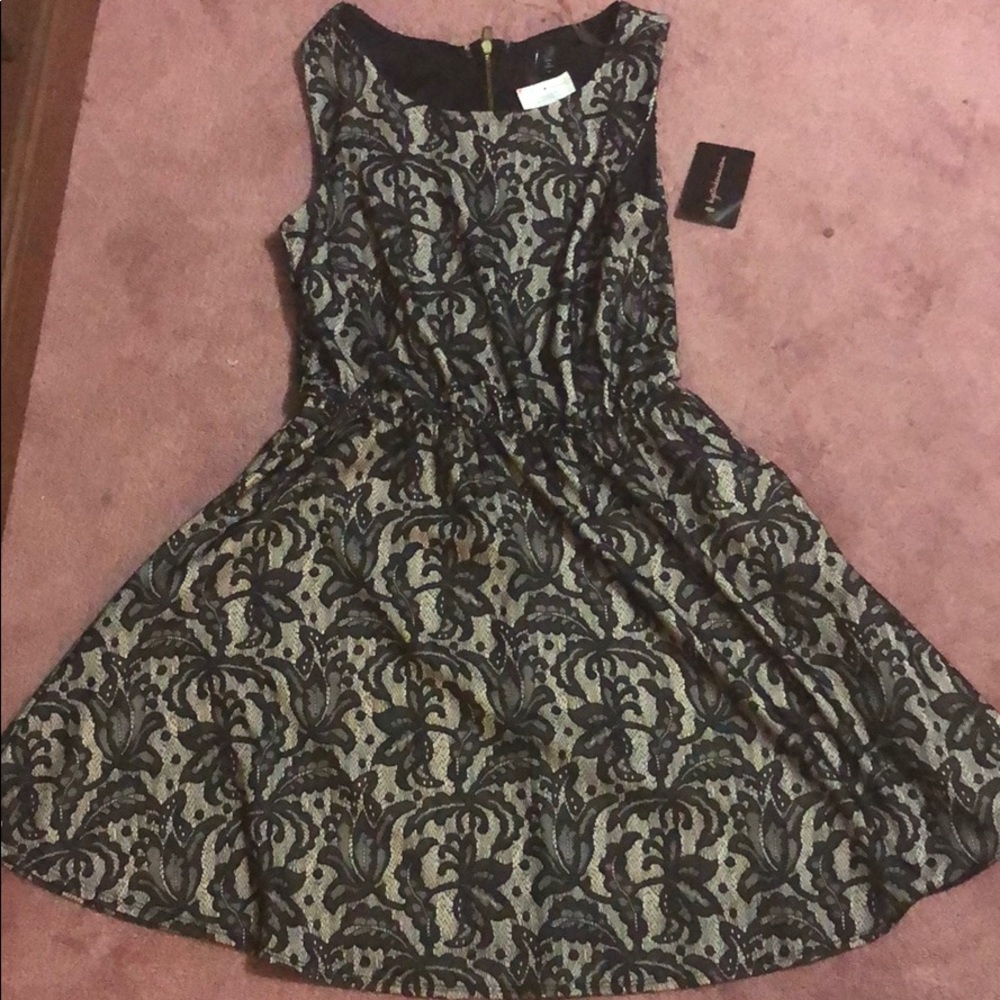 Black and beige dress